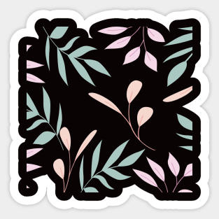 Floral Leafy Dark Pattern Sticker